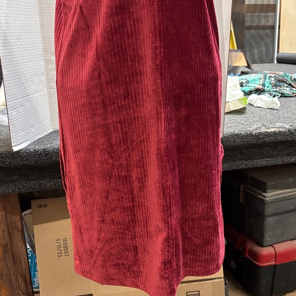 Planet Gold Red Corduroy Overall Dress - Picture 13 of 16